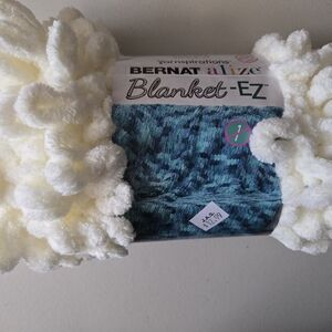 Blanket-EZ Yarn - Cream and Blue